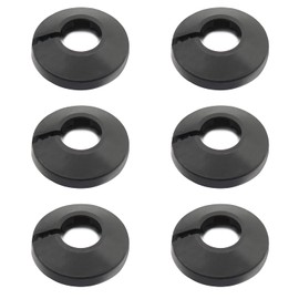 Yinpecly 6Pcs Fit 3/4 inch Outer Diameter Flange Water Pipe Cover Decoration, 20mm(0.79") Black PP Plastic Pipe Cover Radiator, Snap-On Escutcheon Collar for Kitchen Valve, Sink Toilet Inflow Pipes