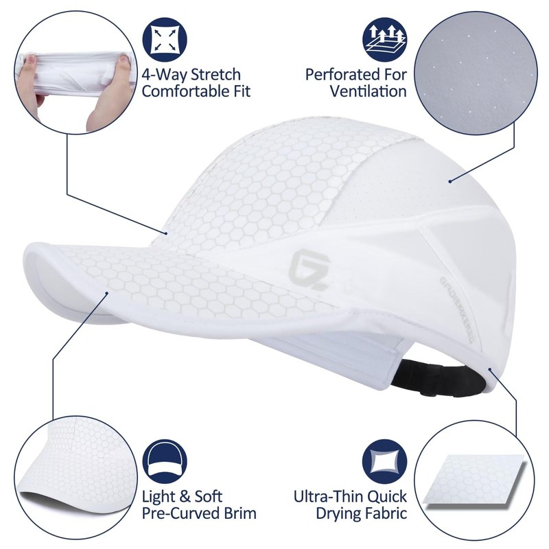 GADIEMKENSD Sports Cap, Soft Brim Lightweight Running Hat Breathable Baseball