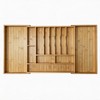 GAMYPET Expandable Bamboo Silverware Drawer Organizer – Adjustable 33" Wide