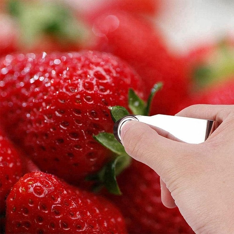 2Pcs Stainless Steel Strawberry Huller Stem Remover Kitchen Accessories,Potatoes Pineapples