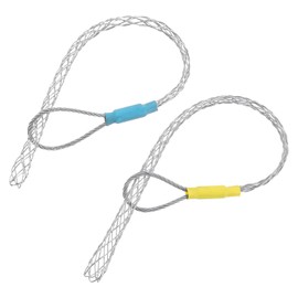 MECCANIXITY Cable Pulling Grip for 4-6mm+20-25mm Cable(Blue+Yellow) 22/47cm,0.72/1.54FT Wire Mesh Puller Socks Grip Single Head Galvanizing Steel Wire Grips Net Cover Smooth