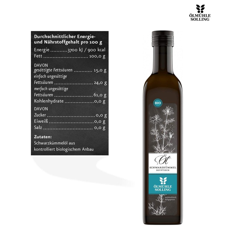 Ölmühle Solling Black Cumin Oil Egyptian Nigella Sativa Native Cold