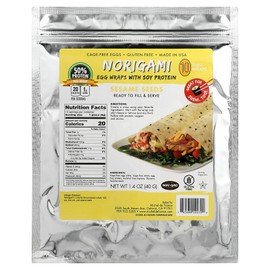 Norigami Egg Wraps with Soy Protein – Sesame Seeds. High Protein, Low Carb, Vegetarian. Thin Healthy Wraps -Certified Kosher, Non-GMO, Gluten Free - NOW Featuring 10 Wraps in a bag.