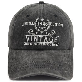 80th Birthday Gifts for Women Men, Funny Embroidered Limited Edition 1945 Hat, 80 Years Old Birthday Decorations Baseball Cap for Grandpa Grandma