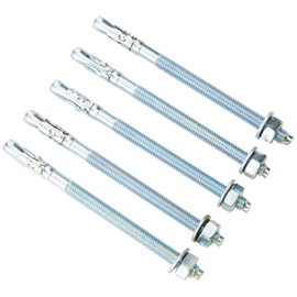 AHC K-ZYTB8120B5 M8 x 120 mm Through Bolts - Zinc Plated (Pack of 5)
