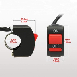Greluma 1 x Motorcycle Handlebar Toggle Switch, On/Off Push Button Switch, Bicycle Motorcycle Tuning Part for U5, U7, U2 LED Headlight Scooter Electrombile