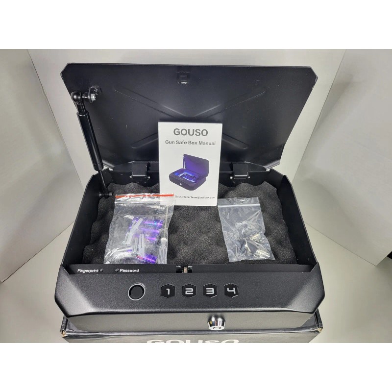Gouso Gun Pistol Safe With Fingerprint Access Biometric Lock New