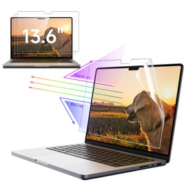 IPROKKO Paquete de 2 protectores de pantalla anti luz azul para MacBook Air de 13.6 pulgadas 2022/2024/2025 (M2, M3,M4), película protectora de ojos antideslumbrante con luz mate y bloqueador UV compatible con computadora portátil Mac de 13.6 pulgadas