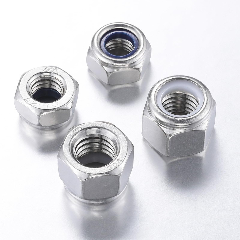 Wensilon(50pcs) 1/4-20 Self Clinching Nuts 304 Stainless Steel Self-Lock Nylon
