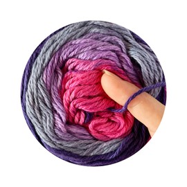 Troyarn Cotton Royal Ombre (1- Skeins Pack) Yarn with Rainbow Colors,Soft Yarn for Crocheting and Knitting%100 Organic Cotton Four Season Yarn 1x100 gr (1x230 yds) (20108)