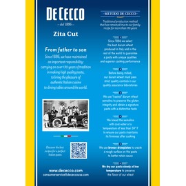 De Cecco Pasta, Zita Cut No.118, 1 Pound (Pack of 12) - Made in Italy, High in Protein & Iron, Bronze die, 192 Ounce