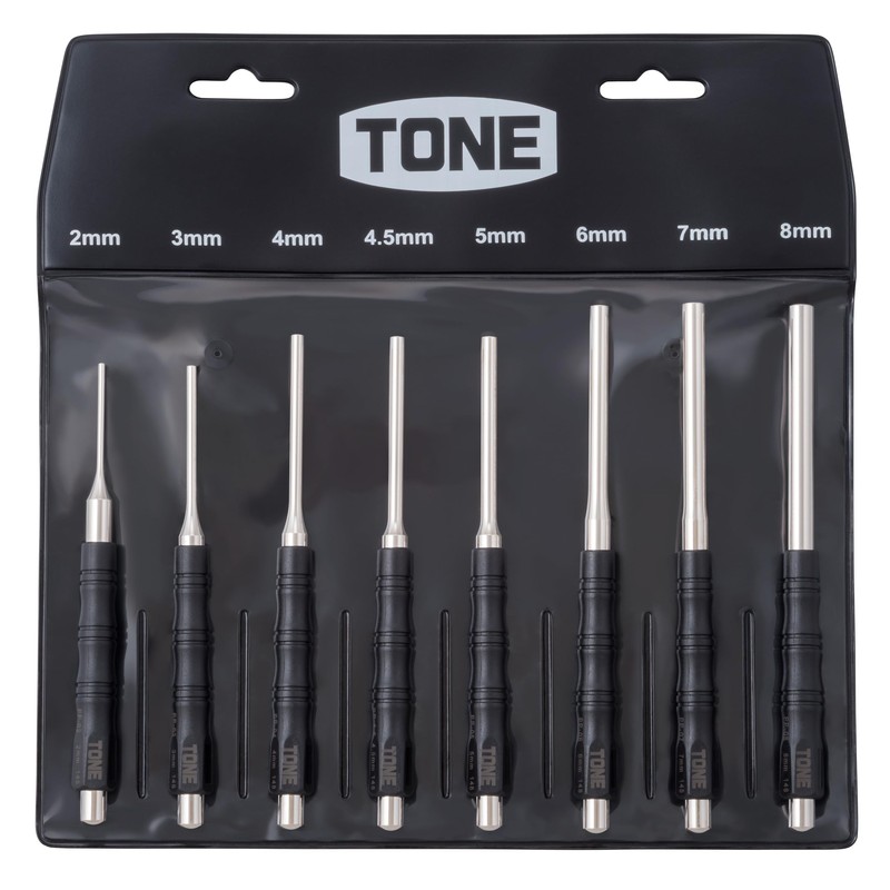Tone PP800 Pin Punch Set, Black, 8 Pieces