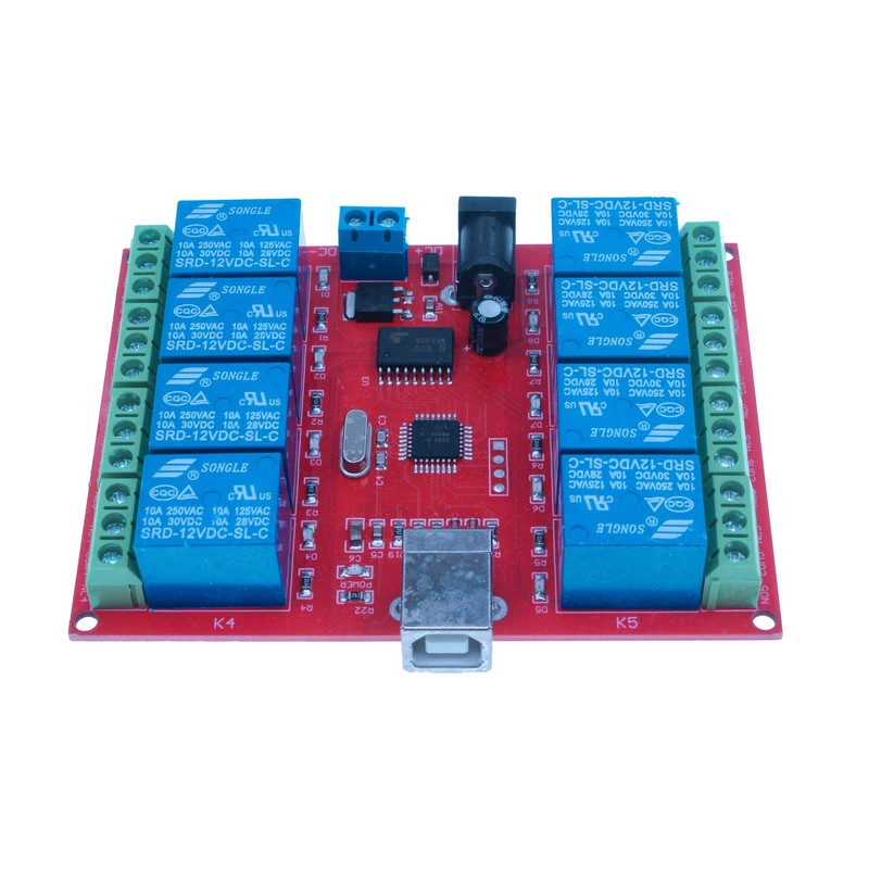HUABAN 12V 8 Channel USB Relay Module Computer Control Switch