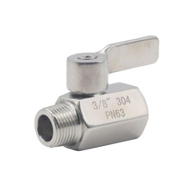 TopHomer M/F Threaded 304 Stainless Steel Ball Valve, Long Square Handle for Easy Operation, Multiple Sizes (1/8'' to 1'') for Water Supply Systems, Fuel Lines (DN10 Or 3/8'')
