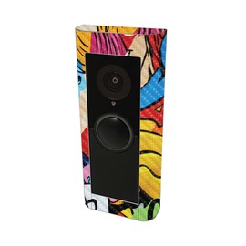 MightySkins Carbon Fiber Skin Compatible with Ring Video Doorbell Pro 2 - Cartoon Mania | Protective, Durable Textured Carbon Fiber Finish | Easy to Apply | Made in The USA