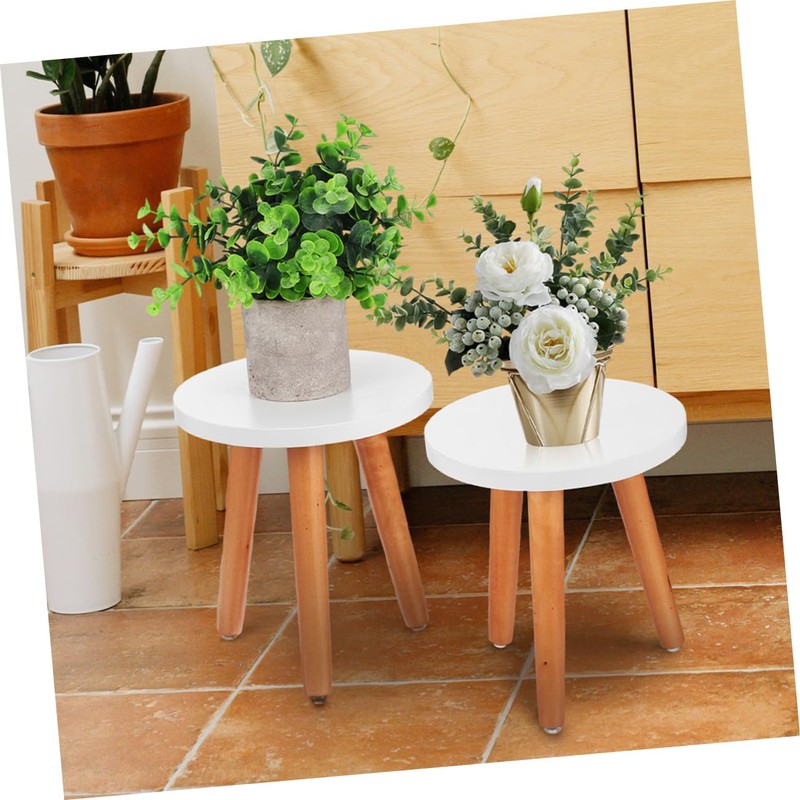 VICASKY Wooden Flowerpot Pedestal Stand Decorative Plant Display Stool for