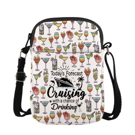 MAOFAED Cruising Crossbody Bag, Cruising Gift, Friend Cruise Gift, Today’s Forecast Cruising With A Chance Of Drinking (forecast cruisingCB CA)
