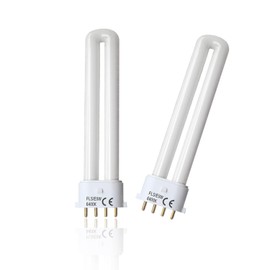 Paquete de 2 bombillas fluorescentes FLS/E9W, repuesto para bombilla de linterna de campamento, base 2G7 de 4 pines, tamaño especial de 5.5 pulgadas, 6400 K