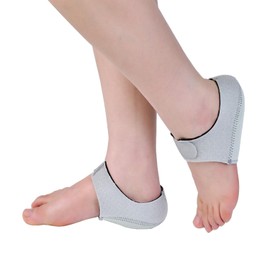 Meidlan Heel Protectors HeelCups Gel Heel Cushion Support for Plantar Fasciitis, ankle brace Heel Pain, Achilles Tendinitis, Dry Cracked Heels, Heel Pads for Men & Women (Gray, S)