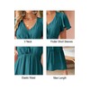 VOTEPRETTY Women's Fashion Summer Boho Dresses Short Sleeve V Neck