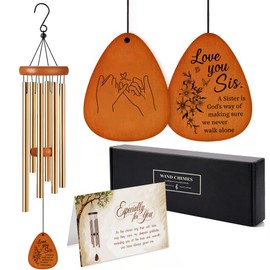 A Sister is God's Way We Never Walk Alone Wind Chimes Birthday Gifts for Sister Gifts from Sisters, Brother - Sisters Gift 28" Butterfly Wind Chimes for Mothers Day