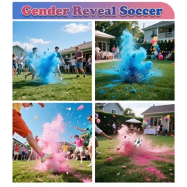Wsaeig Gender Reveal Soccer Ball - 2 Pack Blue and Pink Powder Revelacion de Sexo de Bebe，Soccer Balls Gender Reveal with Powder for Boy or Girl Baby Gender Reveal Ideas