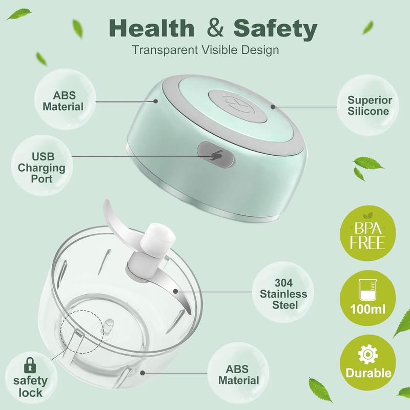 Electric Herb Grinder with Mini Scoop & Brush - 3.5-Inch