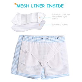 MaaMgic Boys Swim Trunks Swim Shorts Toddler Bathing Suit Quick Dry Beach Board Shorts for All Ages,Anchor White Blue,2T