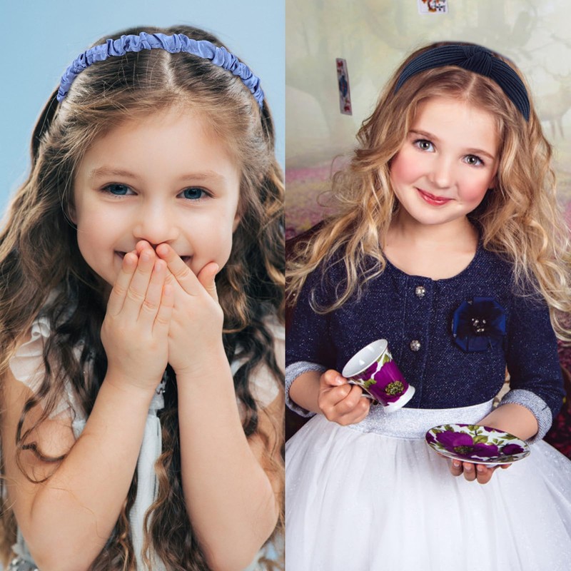 VELSCRUN Headbands for Women 7 Pcs Different Navy Blue Knotted