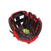 Junior All Round 9" Black Red Soft Baseball Gloves 509