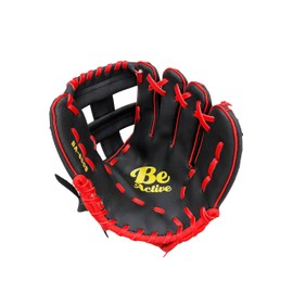 Junior All Round 9" Black Red Soft Baseball Gloves 509