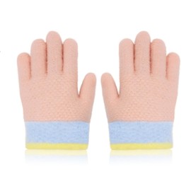 CHEERYMAGIC Kids Gloves, Knit Gloves for Winter, Stretchy Kids Mittens, Full Finger Gloves for Kids, Fluffy Warm Kids Knit Gloves for Boys and Girls 3-6 Years A9SSBLST (Pink, 3-6 Year)