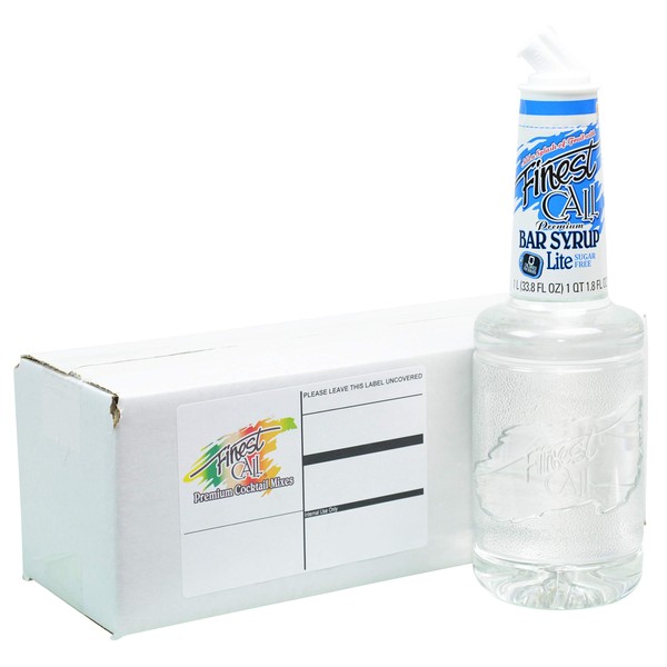 Finest Call Premium Bar / Sugar Syrup Mix LITE, 1 Liter Bottle (33.8 Fl Oz), Individually Boxed