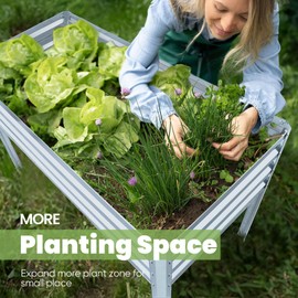 KING BIRD Raised Garden Bed with Legs Galvanized Elevated Planter Box for Backyard, Patio, Balcony, 33.9x17.7x31.5in, Silver