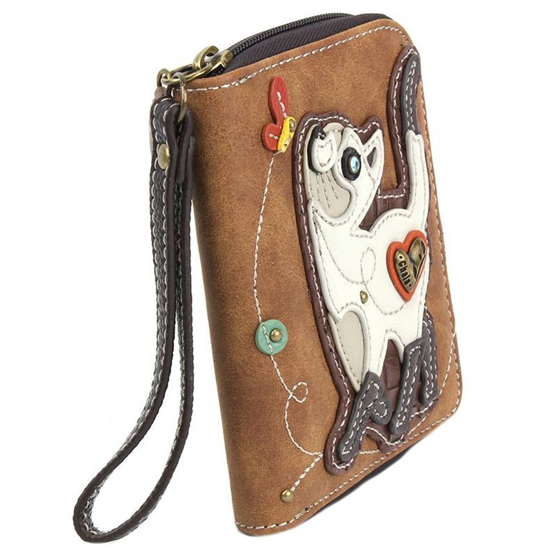 Chala Slim Cat Zip-Around Wristlet Wallet - Cat Lover Gift