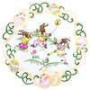 Simhomsen Embroidered Easter Bunny Round Doily Placemats with Butterfly Design