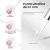 CHERIMOYA Esmalte Liner 8ml,Fino para Punta Francesa-Blanco