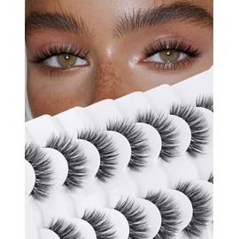 Cat Eye Lashes Volume Fluffy Mink Eyelashes Natural Wispy False Eyelashes 7 Pairs Date-289
