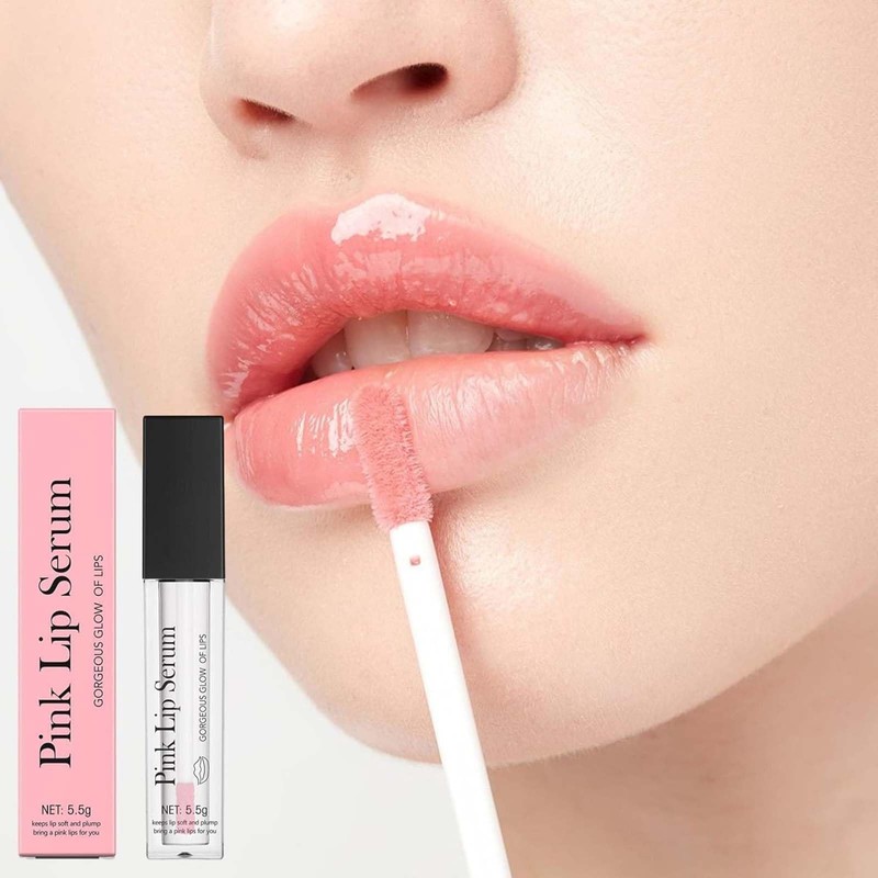 Pink Tinted Lip Plumper Serum - Natural Moisturizing Balm for