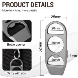 YHZNAGEM Mini Lever Bar, Multitool Titanium Pry Bar, EDC Pry Bar with Bottle Opener, Pocket Titanium Pry Bar, Portable Multifunctional Pry Bar Tool for Outdoor, Camping, Adventure, Hunting