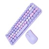Keyboard Mouse Combo 2.4GHz Wireless Cute Retro 68 Round Keycaps