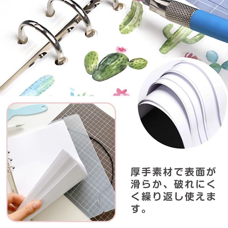 ESJNNK A6 Sticker Sheets, 40-Piece Set, 6-Hole, Double-Sided Peel-Off Paper,