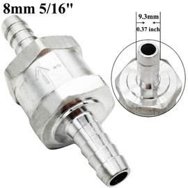 Automotive-leader 8mm 5/16" Fuel Non Return One Way Check Valve for Petrol Diesel Fuel Oil Water Aluminium Alloy Accessories