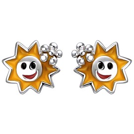 Jobo Children's Sun Stud Earrings 925 Sterling Silver Earrings Silver Earrings, Silver