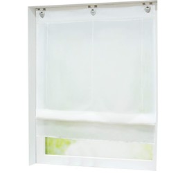 Joyswahl Hanna Voile Roman Blind with Hook Hanging, No Drilling Required, Single Colour Curtains