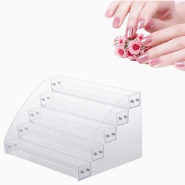 Pantalla de esmalte de uñas, Organizador de esmalte de uñas transparente, Soporte de esmalte de uñas de acrílico, Soporte de exhibición de maquillaje de acrílico transparente de esmalte(5 Layers)