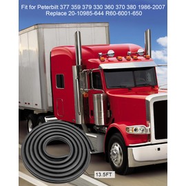 13.5 FT 1100 Series Car Door Weatherstrip Seal Fit for Peterbilt 359 379 1986-2007 Replace 20-10985-644 R60-6001-650, Durable Rubber Truck Stationary Edge Seal Strip Trim Insulation Temperature Noise