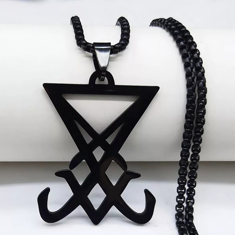 Tender Lihome Collar Dije Baphomet Satanas Sello Sigilo Satánico Negra