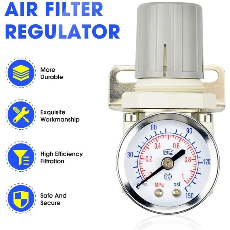 TAILONZ PNEUMATIC Air-Compressor Accessories 1/4 Inch BSP Pressure Regulator for