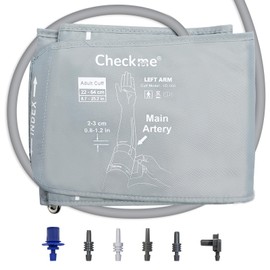 Checkme - Manguito extragrande para presión arterial de 22-64 cm, puño XL para brazos grandes, compatible con la mayoría de monitores BP, puño de...  